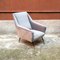 Mid-Century Italian Modern Gray Fabric and Metal Armchair with Armrests, 1960s 3