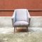 Moderner italienischer Mid-Century Sessel aus grauem Stoff & Metall mit Armlehnen, 1960er 2