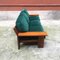 Italian Green Velvet and Wood Three-Seat Plinio Sofa from Plinio Il Giovane, 1975 9