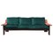 Italian Green Velvet and Wood Three-Seat Plinio Sofa from Plinio Il Giovane, 1975 1