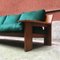 Italian Green Velvet and Wood Three-Seat Plinio Sofa from Plinio Il Giovane, 1975 3