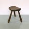 Mid-Century Italian Modern Wood Stool with Tapered Legs, 1960s, Image 2