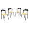 Mid-Century Italian Modern Beech Round Seat Chairs from Fly Line, 1980s, Image 1