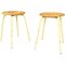 Mid-Century Italian Modern Industrial Metal and Wooden Stools, 1960s, Set of 2 1