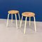 Mid-Century Italian Modern Industrial Metal and Wooden Stools, 1960s, Set of 2 5