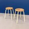 Moderne italienische Mid-Century industrielle Hocker aus Metall & Holz, 1960er, 2er Set 5