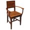 Early 20th Century Italian Walnut Chair with Armrests, 1900s 1