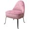 Mid-Century Italian Pink Velvet and Metal Armchair, 1950s 1
