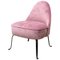 Mid-Century Italian Pink Velvet and Metal Armchair, 1950s, Image 1