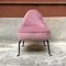 Mid-Century Italian Pink Velvet and Metal Leg Armchairs, 1950s, Set of 3, Image 5