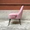 Mid-Century Italian Pink Velvet and Metal Leg Armchairs, 1950s, Set of 3, Image 6