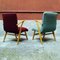 German Mid-Century Beech and Colored Fabric Armchairs, 1960s, Set of 2 6