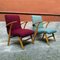German Mid-Century Beech and Colored Fabric Armchairs, 1960s, Set of 2, Image 4