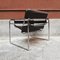 Italian Black Leather Wassily Armchair by Marcel Breuer for Gavina, 1968, Set of 3 4