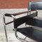 Italian Black Leather Wassily Armchair by Marcel Breuer for Gavina, 1968, Set of 3 6