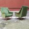 Mid-Century Italian Green Velvet Armchairs with Brass Structure, 1950s 2