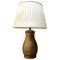 Mid-Century Italian Brass Table Lamp with Pleated Lampshade, 1950s, Image 1