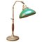 Italienische Mid-Century Ministerial Tischlampe aus Holz & Metall, 1920er 1