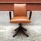 Mid-Century Modern Italian Wood and Leather Swivel Office Armchair, 1960s, Image 2