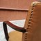 Italienischer Mid-Century Drehsessel aus Holz & Leder, 1960er 4