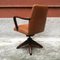 Mid-Century Modern Italian Wood and Leather Swivel Office Armchair, 1960s 3