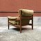 Danish Armchair with Footrest Covered with Original Green Fabric, 1960 5
