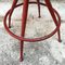 Italian Metal Stool with Original Green Sky and Red Painted Legs, 1950s 6