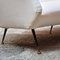 Italian Three Seat White Velvet Curved Sofa with Metal Leg and Brass Tips, 1950s 10