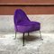 Mid-Century Italian Purple Velvet and Metal Legs Set of Armchairs, 1950s, Set of 2 5