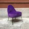 Mid-Century Italian Purple Velvet and Metal Legs Set of Armchairs, 1950s, Set of 2, Image 5