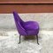 Set de Fauteuils Mid-Century en Velours Violet et Pieds en Métal, Italie, 1950s 8