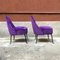 Mid-Century Italian Purple Velvet and Metal Legs Set of Armchairs, 1950s, Set of 2 4