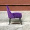 Mid-Century Italian Purple Velvet and Metal Legs Set of Armchairs, 1950s, Set of 2, Image 7