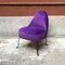 Mid-Century Italian Purple Velvet and Metal Legs Set of Armchairs, 1950s, Set of 2, Image 11