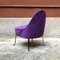 Mid-Century Italian Purple Velvet and Metal Legs Set of Armchairs, 1950s, Set of 2, Image 12