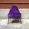 Mid-Century Italian Purple Velvet and Metal Legs Set of Armchairs, 1950s, Set of 2, Image 9