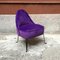 Mid-Century Italian Purple Velvet and Metal Legs Set of Armchairs, 1950s, Set of 2 6