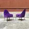 Mid-Century Italian Purple Velvet and Metal Legs Set of Armchairs, 1950s, Set of 2 2