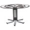 Vintage Italian Chromed Steel Glass and Wood Detail Dining Table, 1970s 1