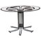 Vintage Italian Chromed Steel Glass and Wood Detail Dining Table, 1970s, Image 1