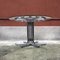 Vintage Italian Chromed Steel Glass and Wood Detail Dining Table, 1970s 3