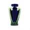 Antique Italian Blue and Green Floral Ceramic Liberty Vase, 1900s, Image 3