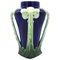 Antique Italian Blue and Green Floral Ceramic Liberty Vase, 1900s 1