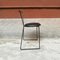 Postmoderne italienische Stühle aus schwarz lackiertem Eisen und Leder, 1980er, 4er Set 5