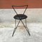Postmoderne italienische Stühle aus schwarz lackiertem Eisen und Leder, 1980er, 4er Set 7