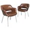Mid-Century Modern Italian Brown Leather Armchair by Cassina, 1970s, Set of 2 1