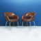 Mid-Century Modern Italian Brown Leather Armchair by Cassina, 1970s, Set of 2 3