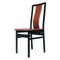 Italian Black Enameled Wood and Leather Chair, 1980s, Set of 2 1