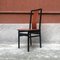 Italian Black Enameled Wood and Leather Chairs, 1980s, Set of 4 3