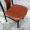 Italian Black Enameled Wood and Leather Chairs, 1980s, Set of 4 7